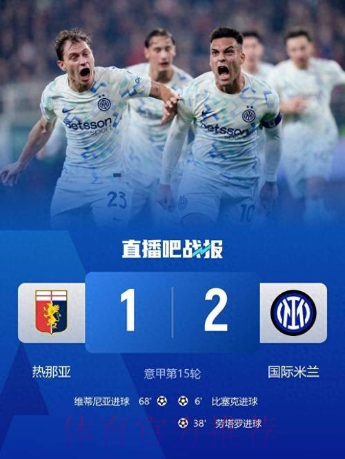意甲第1易主!劳塔罗传射比肩三大神锋,国米2-1热那亚破魔咒登顶 意甲第1易主!劳塔罗传射比肩三大神锋,国米2-1热那亚破魔咒登顶
